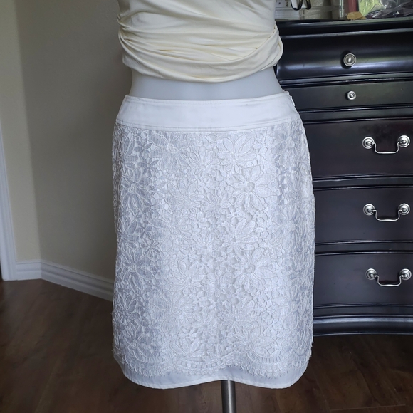 Escada Cream & Lace Skirt